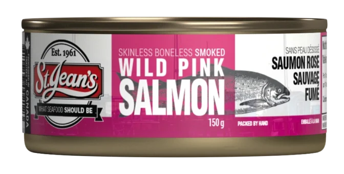 St Jean's Canned Smoked Wild Pink Salmon 150 g St Jeans Canned Smoked Wild Pink Salmon 150 g 1