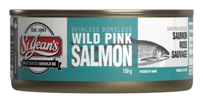 St Jeans Canned Wild Pink Salmon Skinless Boneless 150 g