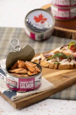 stjeans-smoked-wild-pink-salmon-can-stack-with-board