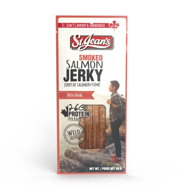 Smoked Pink Salmon Jerky SQR on white