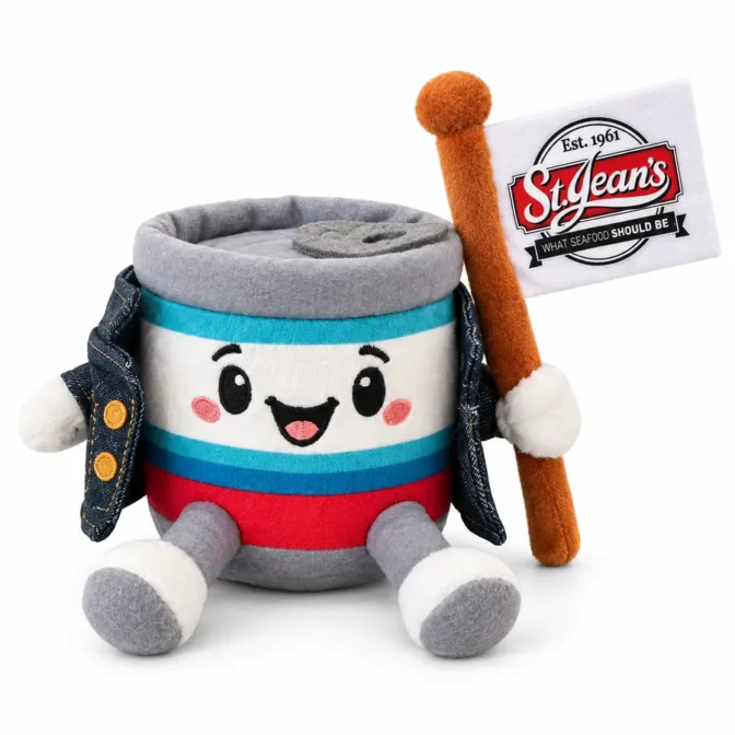 St Jeans Plushies Happy Can with Flag Front